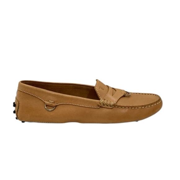 Tod's Shoes - Tod’s Gommini Ring Moccasin Loafers Calfskin Leather Tan Size 7.5 Made Italy